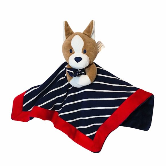 2016 Gymboree Puppy Dog Stripes Security Lovey Blanket 14" X 14" - Picture 1 of 5